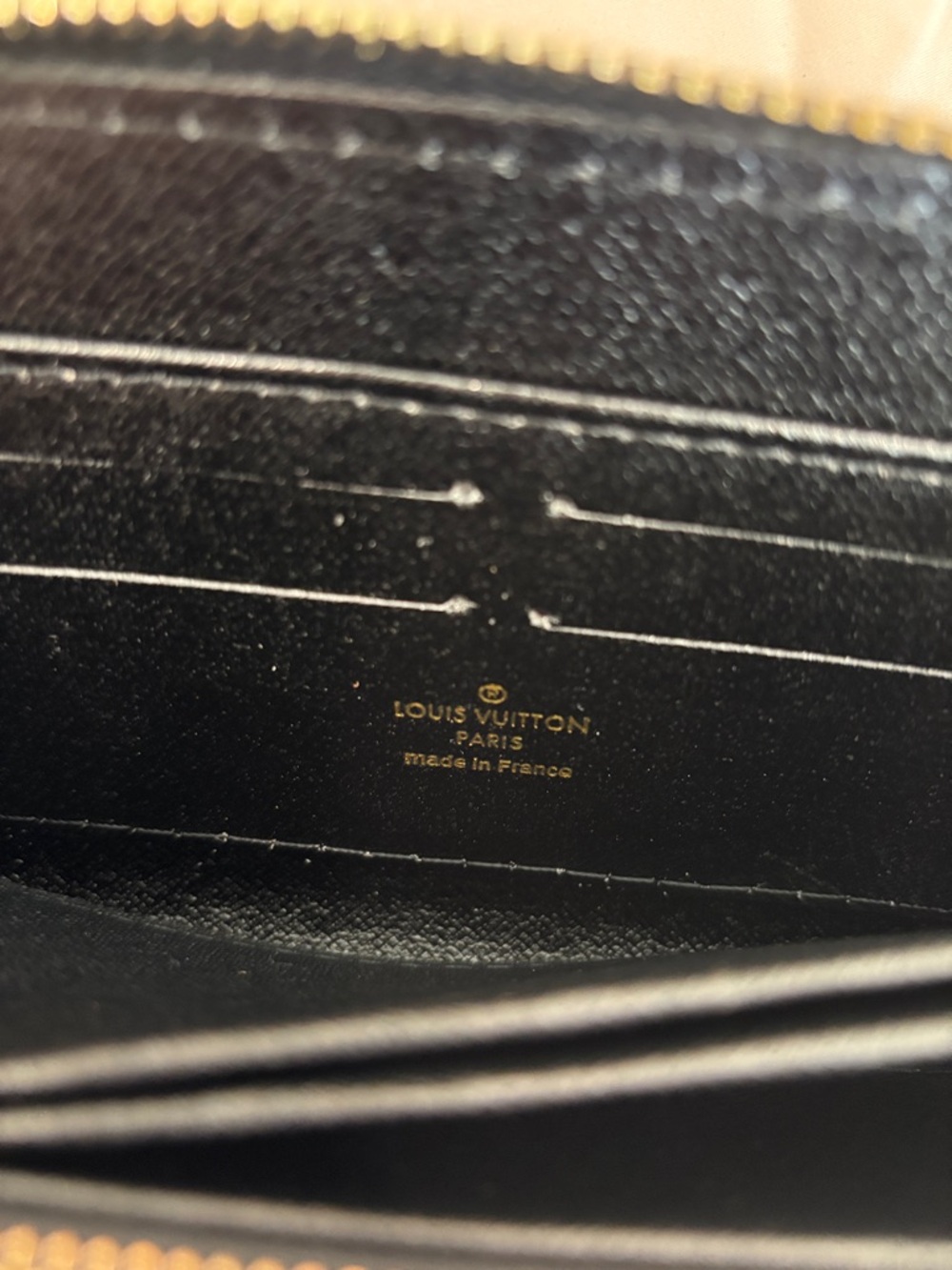 Fashionable Black Embossed Monogram Zip Wallet - Picture 4 of 5